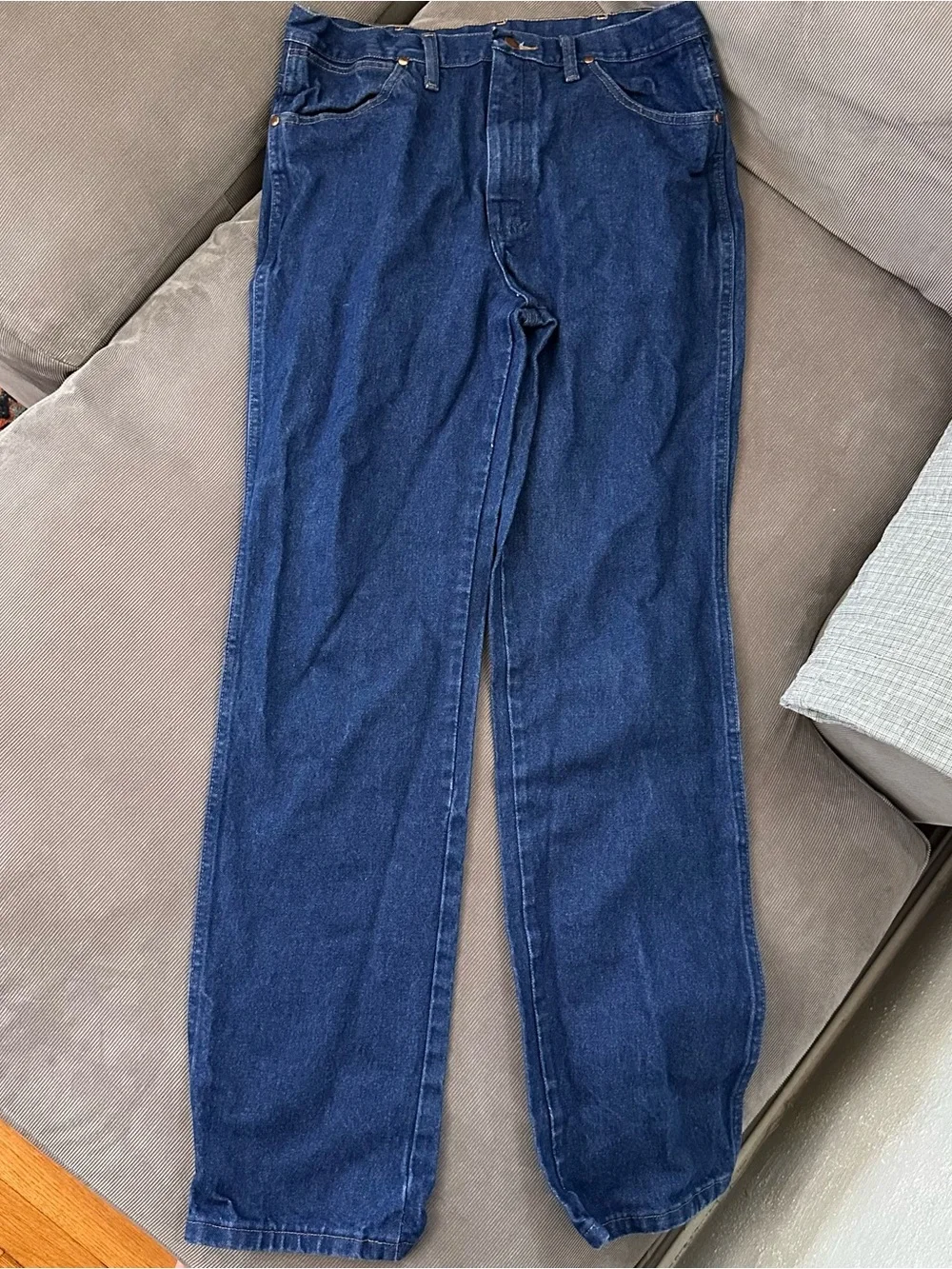 Wrangler 936PWD Cowboy Cut Slim Fit Jeans Mens 34x34 Blue Denim Straight Leg